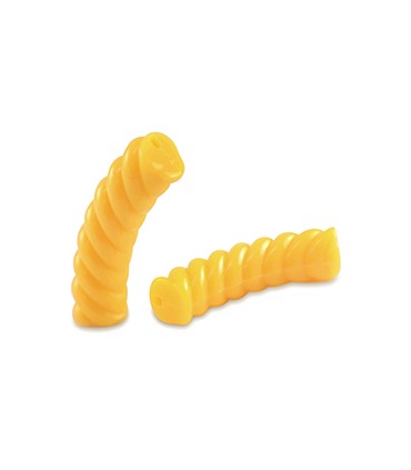 Perles acryliques Tube Torsadé JAUNE