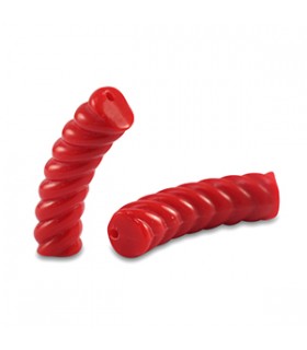 Perles acryliques Tube Torsadée ROUGE