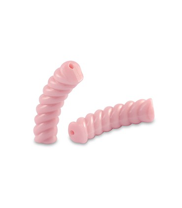 Perles acryliques Tube Torsadé ROSE
