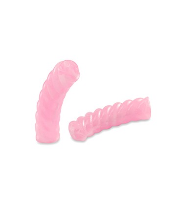 Perles acryliques Tube Torsadé ROSE Transparent