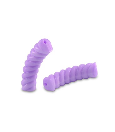 Perles acryliques Tube Torsadé VIOLET