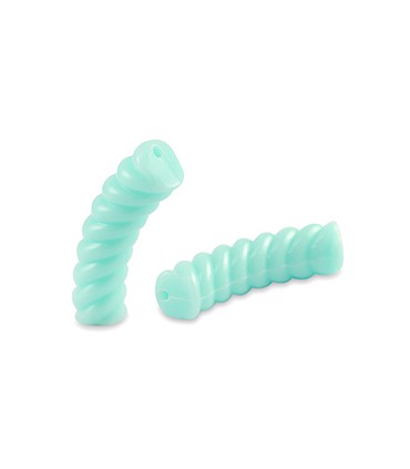 Perles acryliques Tube Torsadée TURQUOISE