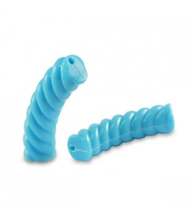 Perles acryliques Tube Torsadée BLEU