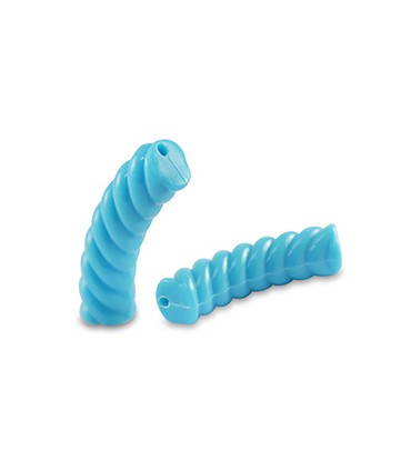 Perles acryliques Tube Torsadée BLEU