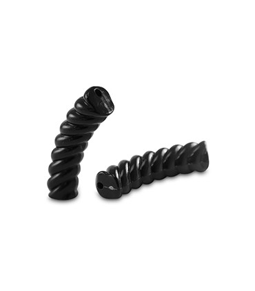 Perles acryliques Tube Torsadée NOIR