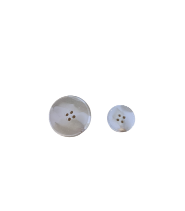 Bouton Plat Écaille 15mm - BLANC