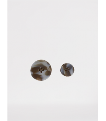 Bouton Plat Écaille 22mm - CAFÉ