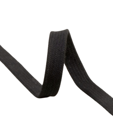 TRESSE Tubulaire Plate 15mm NOIR