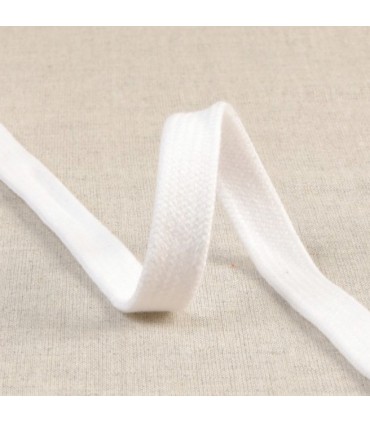 TRESSE Tubulaire Plate 15mm BLANC