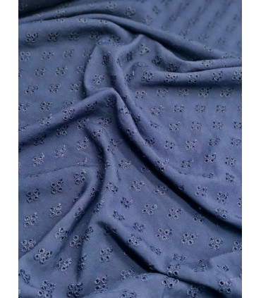Viscose Brodée - MARINE