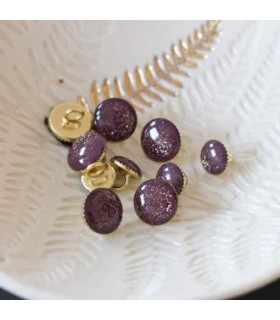 LISE TAILOR: Bouton Bottine à paillettes 11mm - VIOLET
