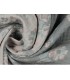 Double Gaze Double Face Jacquard Fleuris Vert d’eau/Vieux rose