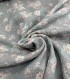 Double Gaze Double Face Jacquard Fleuris Vert d’eau/Vieux rose