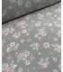 Double Gaze Double Face Jacquard Fleuris Vert d’eau/Vieux rose