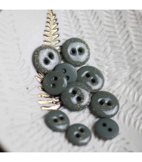 LISE TAILOR  Bouton glitter deux trous 12mm VERVEINE