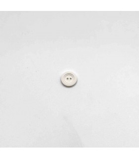 Bouton 2 trous polyester Mat 18 mm BLANC