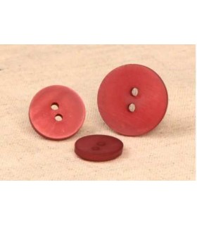 Bouton 2 trous satine - 23mm BORDEAUX