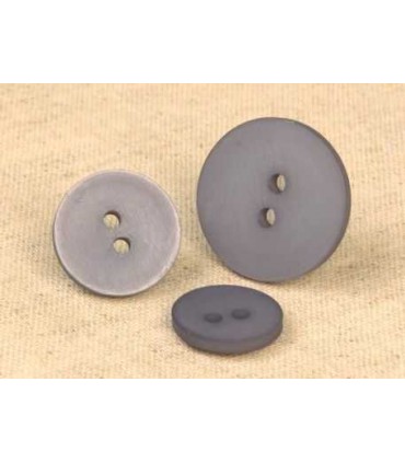 Bouton 2 trous satine - 23mm GRIS CENDRE