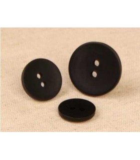 Bouton 2 trous satine - 23mm Noir