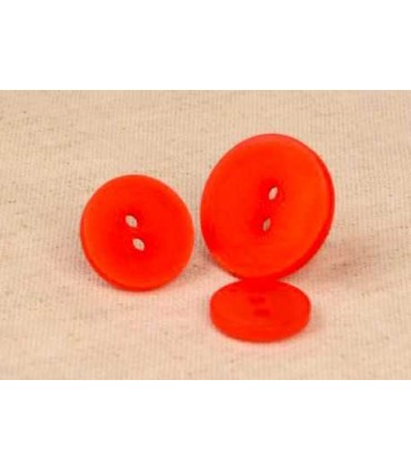 Bouton 2 trous satine - 23mm ROUGE
