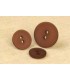Bouton 2 trous satine  15mm Marron