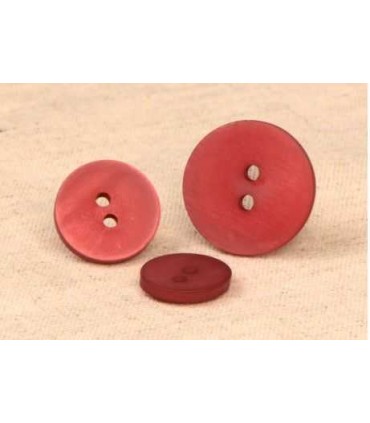 Bouton 2 trous satine  15mm BORDEAUX