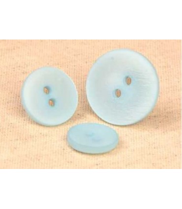 Bouton 2 trous satine  15mm BLEU CLAIR