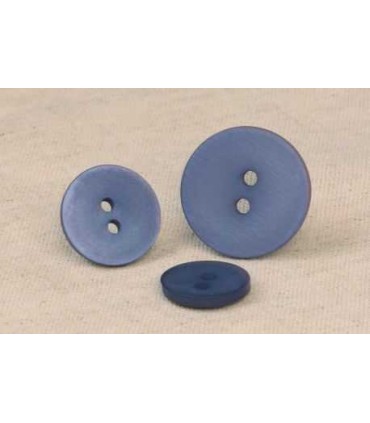 Bouton 2 trous satine  15mm Marine