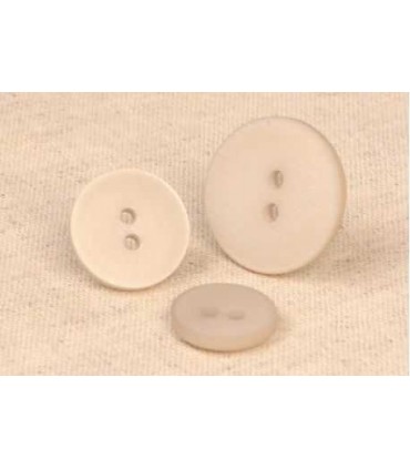 Bouton 2 trous satine  15mm GRIS GALET