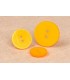 Bouton 2 trous satine  15mm JAUNE
