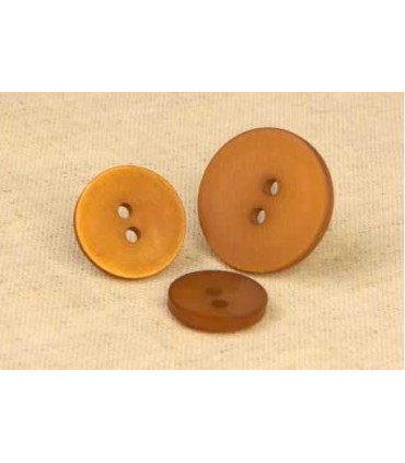 Bouton 2 trous satine  15mm MARRON HAVANE