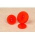 Bouton 2 trous satine  15mm ROUGE