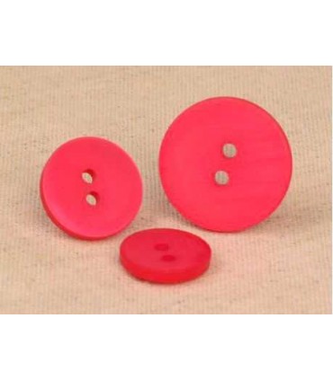 Bouton 2 trous satine -  18mm FUCHSIA