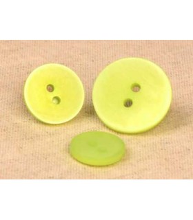 Bouton 2 trous satine -  18mm VERT CLAIR