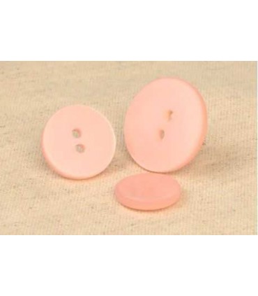 Bouton 2 trous satine -  18mm Rose