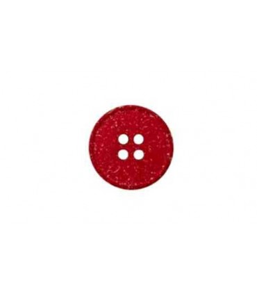 Bouton Chanvre et Polyester 15mm ROUGE
