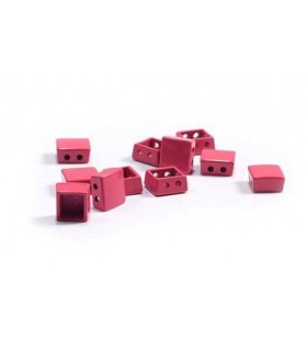 Perle Emaillee Carree FRAMBOISE