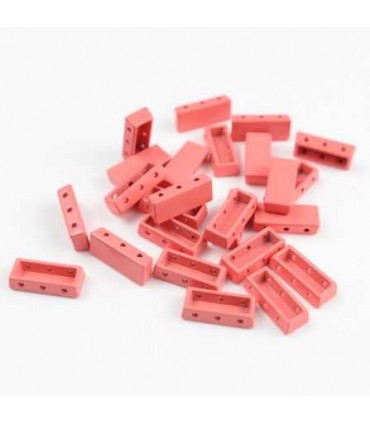 Perle Emaillee Rectangle CORAIL