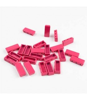 Perle Emaillee Rectangle FRAMBOISE