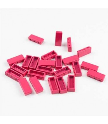 Perle Emaillee Rectangle FRAMBOISE
