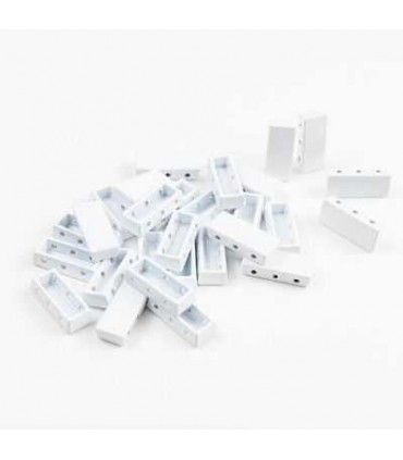 Perle Emaillee Rectangle BLANC