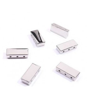 Perle Emaillee Rectangle ARGENT