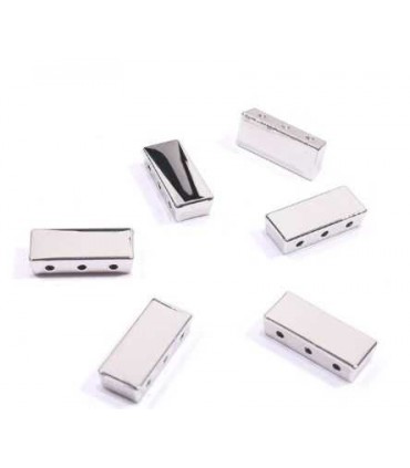 Perle Emaillee Rectangle ARGENT