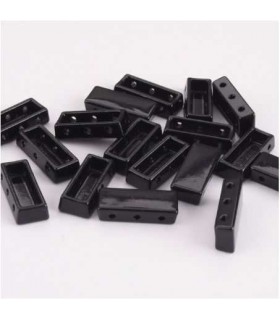 Perle Emaillee Rectangle Noir