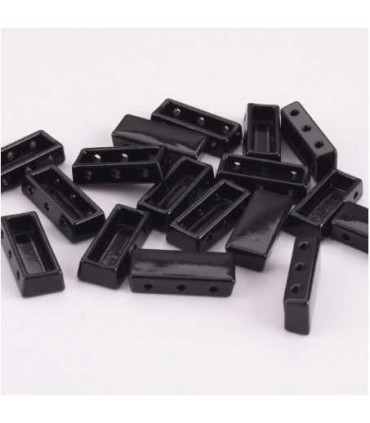 Perle Emaillee Rectangle Noir