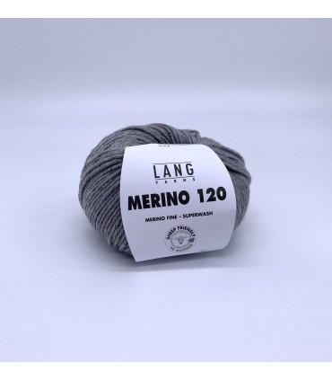 LANG YARNS   Merino 120 GRIS SOURIS