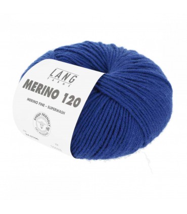 LANG YARNS   Merino 120 BLEU COBALT