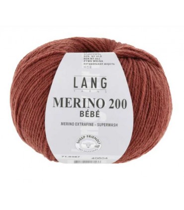 LANG YARNS  MERINO 200 BEBE GRENAT