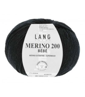 LANG YARNS  MERINO 200 BEBE Noir