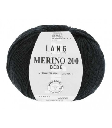 LANG YARNS MERINO 200 BEBE Noir